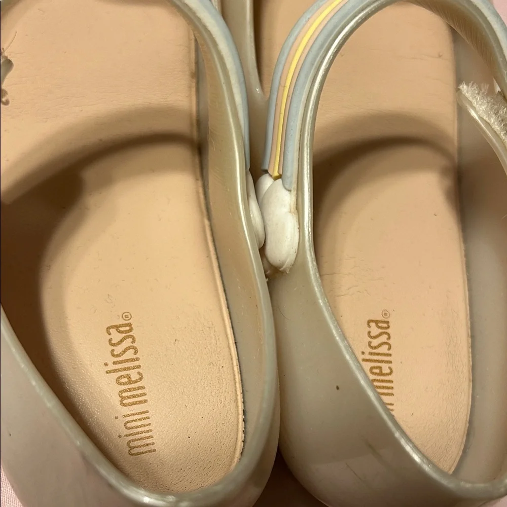 Mini Melissa Cream Unicorn Shoes size 12 GUC